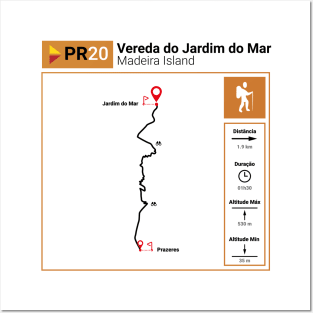 Madeira Island PR20 VEREDA DO JARDIM DO MAR trail map Posters and Art